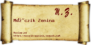 Móczik Zenina névjegykártya